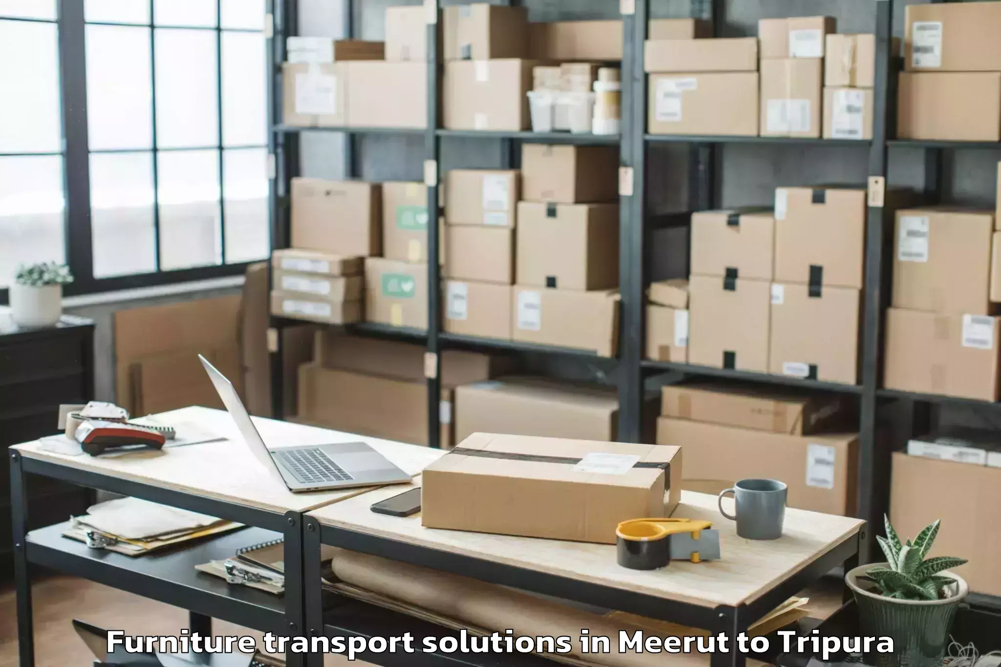 Professional Meerut to Bishalgarh Furniture Transport Solutions